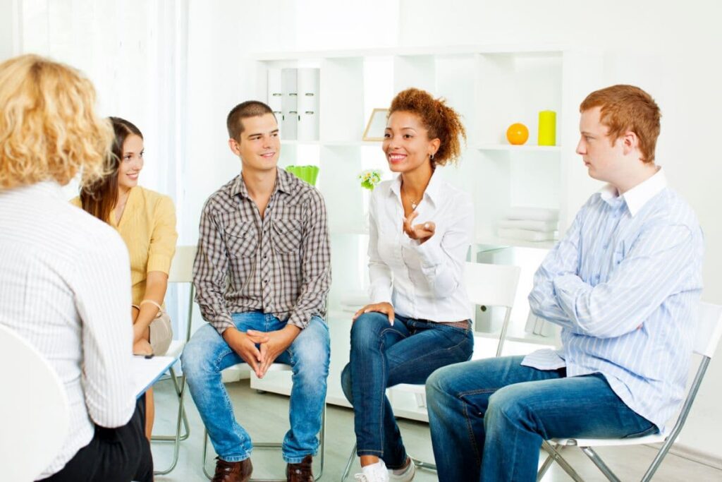 Group therapy session during an intensive outpatient program in New Jersey